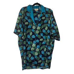 Vintage Victoria's Secret Gold Label Seashell Silky Button Top M/L